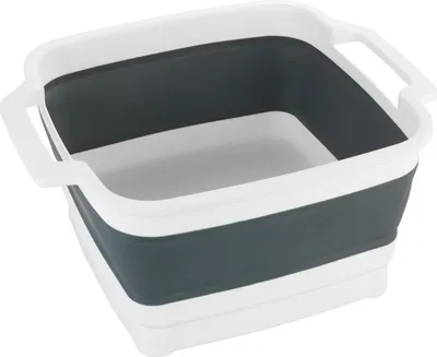 Produktbild von Opvouwbare Waschkommode - 8 Liter - Grau-Weiß mit integriertem Abwasseranschluss