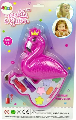 Produktbild von IMPORT LEANTOYS Make-up Kit Lidschatten Flamingo Lippenstifte
