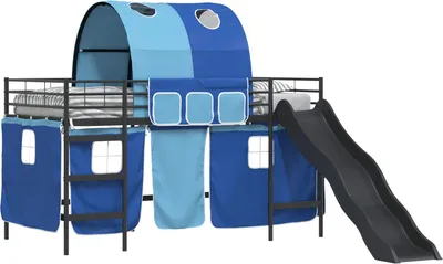 Produktbild von Kinder-Etagenbett Schwarz und Blau 90 x 200 cm Metall