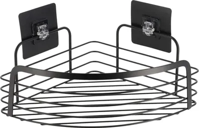 Produktbild von Tendance Duschablage ohne Bohren - schwarz - Eckmodell - 22,5 x 14 cm - Edelstahl