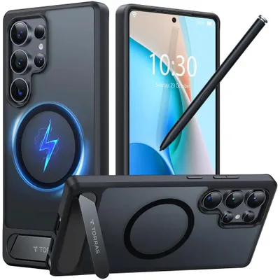 Zdjęcie produktu dla Etui Torras Pstand do Samsung Galaxy S25 Ultra – czarne (Black)