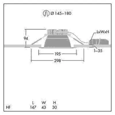 Immagine prodotto di Plafoniera LED 840 - Downlight/bod/floodlight CETUS3M2000-840HFRWH