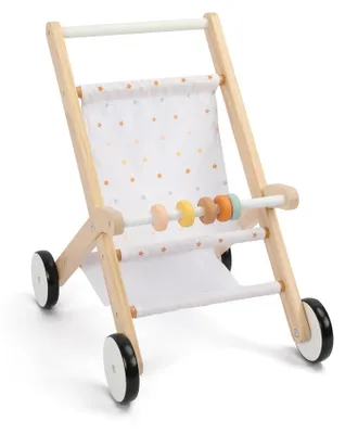 Productafbeelding van Houten Poppenwagen voor Kinderen Geschikt voor Poppen tot 50 cm
