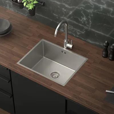 Obrázok produktu pre ML-Design kuchynský drez s odtokom a prepadom, strieborný, z nehrdzavejúcej ocele