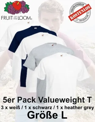 Produktbild von 5er Pack Valueweight T Shirt mehrfarbig S M L XL 2XL 3XL L