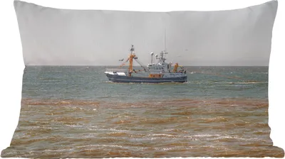 Produktbild von MuchoWow® Zierkissen Sofakissen Wohnzimmer Dekokissen 50x30 cm Nordsee - Fischerboot - Wasser - Wohnzimmerdekoration - Polster mit Photo