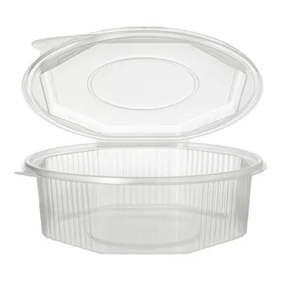 Produktbild von 100 Verpackungsbecher mit Klappdeckeln, PP 8-eckig 1,5 l 5,9 cm x 18 cm x 18 cm transparent