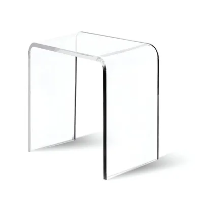 Produktbild von Duschhocker Badhocker aus Acryl – 42x40x29cm, 12mm dick, rutschfest, Tragkraft 113kg, rutsch- und standfest, Couchtisch, Nachttisch, Regal, A