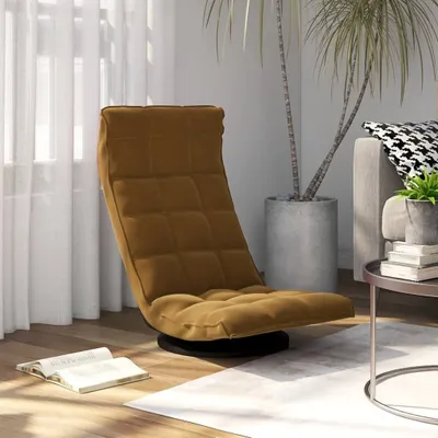 Produktbild von The Living Store Bodenstuhl Drehbar Braun Samt