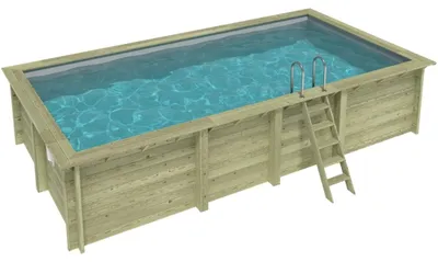 Immagine prodotto di Piscina in legno AQUA 7 x 3.75 - H.1.45 m, grigio,
