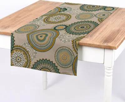 Produktbild von SCHÖNER LEBEN. Tischläufer Mandalas natur grün 40x160cm