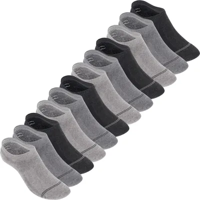 Produktbild von Footstar Damen und Herren Funktions Füßlinge (12 Paar) Unsichtbar mit Frotteesohle - Grau-Mix 43-46