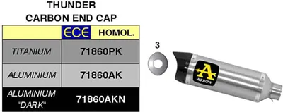 Immagine prodotto di Marmitta slip-on ARROW thunder alluminio scuro con fondello carby per KTM Rc 390