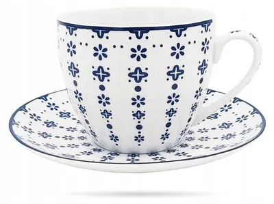 Produktbild von Bogucice Flisty Porzellan Tasse mit Untertasse 320 ml