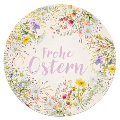 Osteraufkleber floral, 200 Stück, Ø 4 cm, auf Rolle