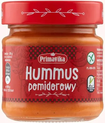 HUMMUS POMIDOROWY BEZGLUTENOWY 160 g - PRIMAVIKA