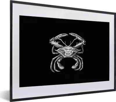 Produktbild von MuchoWow® Gerahmtes Poster Ernst Haeckel - Krabbe - Alte Meister - Vintage - Tiere - Kunst 40x30 cm - Poster mit Schwarzem Bilderrahmen Wandposter Rahmen Foto Bilder - Bilderrahmen - Poster im Rahmen