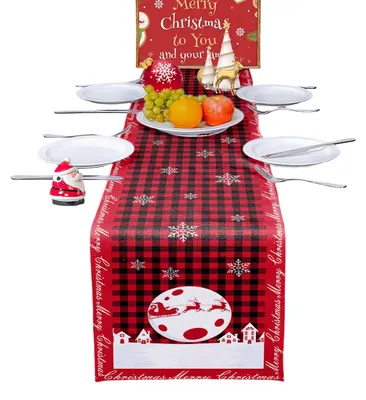 Produktbild von Weihnachtstischläufer, Weihnachtstischdecke, 33 x 230 cm, Rot