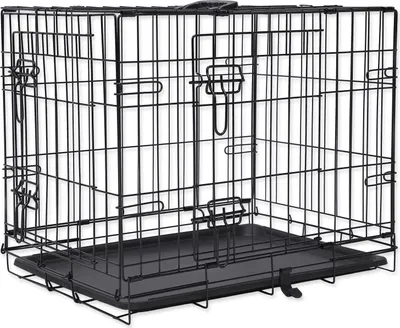Obrázek produktu pro Dog Fantasy Klec skládací S, se dvěma dveřmi, rozměr 61 × 43 × 49 cm