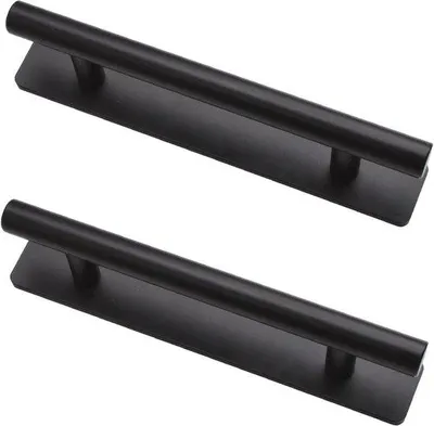 Immagine prodotto di Maniglie per porte in alluminio nero, in 2 pezzi, per porte scorrevoli e cassetti, facili da montare