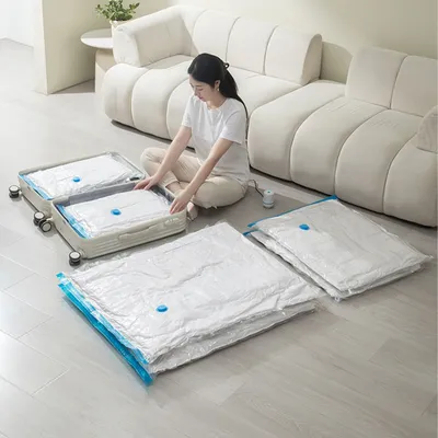 Produktbild von Vakuumbeutel, 8-teiliges Vakuum-Kompressionsbeutel Set, elektrische Pumpe, Reisen und feuchtigkeitsdicht, platzsparend, für Kleidung, Bettdecken