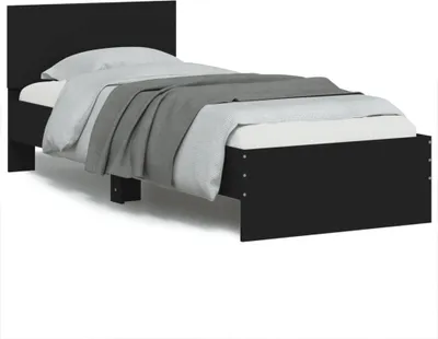 Produktbild von vidaXL Bettgestell mit Kopfteil Schwarz 75x190 cm Holzwerkstoff