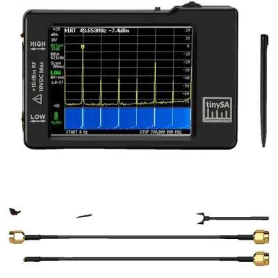 Produktbild von Spektrální analyzátor, 28 displejů, pokrytí od 100kHz-53GHz, baterie 3000mAh, TinySA