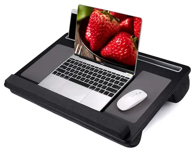 Produktbild von Omgoods – Schreibtisch für den Schoß – Laptop-Schreibtisch für Bett und Sofa mit Mauspad und Handgelenkauflage