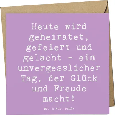 Produktbild von Mr. & Mrs. Panda Grußkarte Spruch Hochzeitsfeier Freude - Lavendeltraum - Geschenk, Heiraten, Familie, Hochzeitsfreude, Geschenke, handgemacht, Heirat, faltkarte