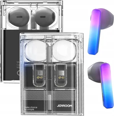 Image de Tws Joyroom Jr-Tc1 Icelens Series Wireless Headphones With Led Lights - Black (casque sans fil avec éclairage LED)