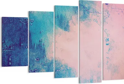 Produktbild von Bild auf Leinwand - Leinwandbild - 5 Teile - Abstraktion Rosa Blau - 150x100cm - Wand Bild - Wanddeko - Wandbilder - Leinwanddruck - Bilder - Wanddekoration - Leinwand bilder - EG150x100-4856