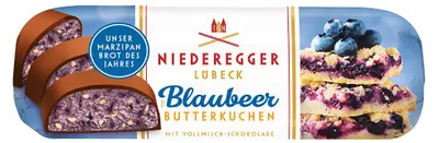 Produktbild von Niederegger Marzipanbrot des Jahres "Blaubeer-Butterkuchen"