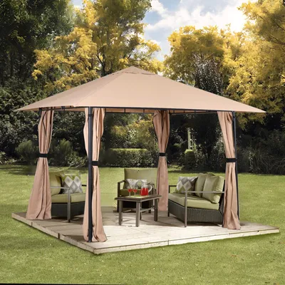 Produktbild von Sekey Pavillon 3x3 Gartenpavillon Terrassenpavillon 4 abnehmbar Seitenteile & Reißverschluss Partyzelt Wasserdicht Gartenzelt Sonnenschutz