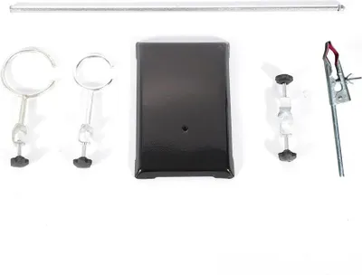 Immagine prodotto di Supporto da laboratorio/supporto - Supporto a morsetto - Ferro - Piastra di base 19x12 cm - Asta di supporto 50 cm - Supporto per vetreria - Nero