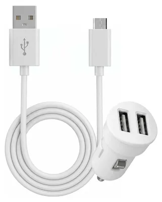 Immagine prodotto di Blueway, mini caricatore per accendisigari 2A con cavo micro USB, bianco