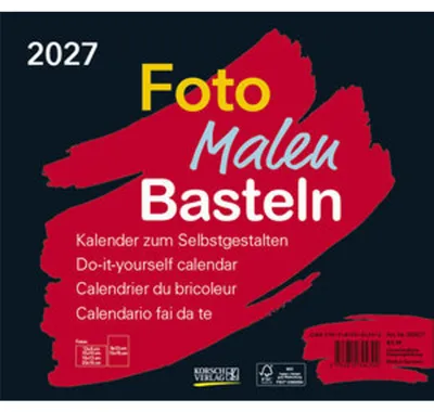 Obrázek produktu pro Fotografie, malování, tvoření – kalendář na tvoření na šířku, černý, 2027