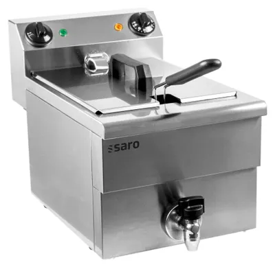 Immagine prodotto di Friggitrice elettrica da 10 litri - modello da tavolo in acciaio inox con rubinetto di scarico, 3,25 kW