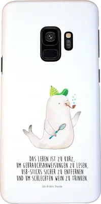 Produktbild von Mr. & Mrs. Panda Samsung Galaxy S9 Handyhülle Robbe Sherlock - Weiß - Geschenk, Lustige Sprüche, Handy Case, Cover, Handycover, Hülle