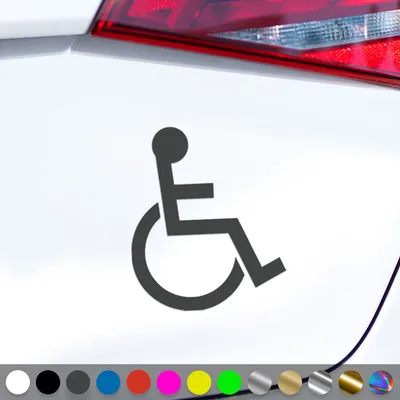 Produktbild von PantherPixel Behindert Aufkleber Handicap Rollstuhlfahrer Sticker Auto Geschenkidee Farbe Dunkelgrau