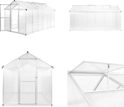 Produktbild von vidaXL Gewächshaus Aluminium 362x190x195 cm 13,41 m³ - Gewächshaus - Gewächshäuser - Hobbygewächshaus - Hobbygewächshäuser