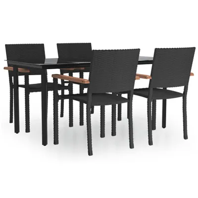 Obrázek produktu pro vidaXL 5dílný zahradní jídelní set Black Poly Rattan