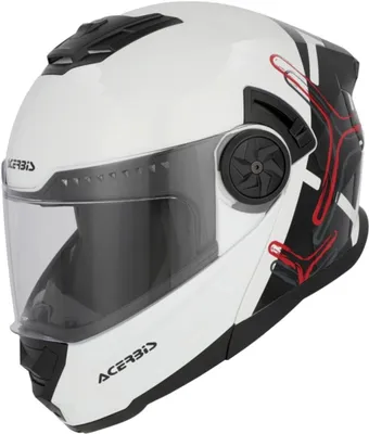 Image de Casque modulable ACERBIS P/J Rider Graphic Blanc Noir Rouge Brillant taille M