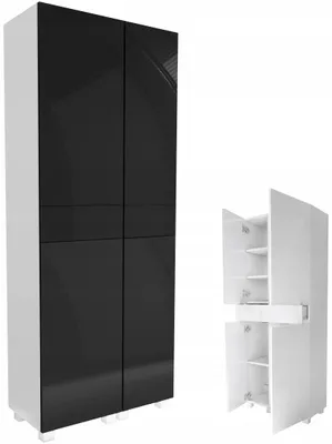 Produktbild von Badezimmerschrank 70cm hängend schwarz Hochglanz (40+30)