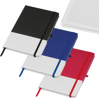 Produktbild von 3x Notizbuch mit PolyurethanCover / A5 / 160 Seiten / Farbe: je 1x schwarz, blau, rot