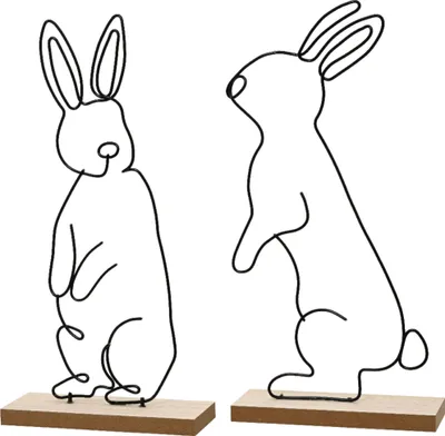 Produktbild von Dekofigur Hase 29cm Metall 1 Stück sortiert Schwarz