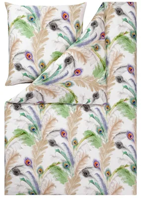 Produktbild von LOESCHEN Estella Impulse Mako-Satin FEATHER Bettwäsche-Garnitur Farbe multicolor Größe 155x220 + 80x80 cm
