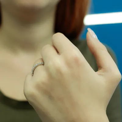 Produktbild von Vorsteckring 0,51 Carat Diamant halbrund Memoire Ring 14 Karat Weißgold - 48 (15,30 mm)