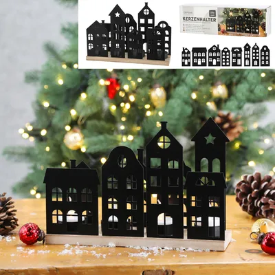 Produktbild von Kerzenhalter Adventsdorf, 25cmB