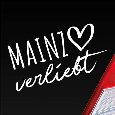 Produktbild von Auto Aufkleber Mainz verliebt Herz Stadt Heimat Liebe Car 19x10 cm Weiss Matt Sticker Heckscheibenaufkleber