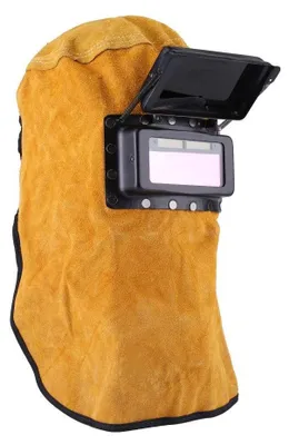 Immagine prodotto di Omgoods - Maschera per saldatura auto-oscurante - In pelle - Durevole - Protezione completa - Alta qualità - Sicurezza efficace - Casco per saldatura
